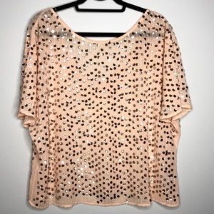 Blush sequined Flowy Top XL